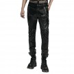 Studded Punk Leather Pants for Men with Mesh Inserts Studded Punk Leather Pants for Men with Mesh Inserts